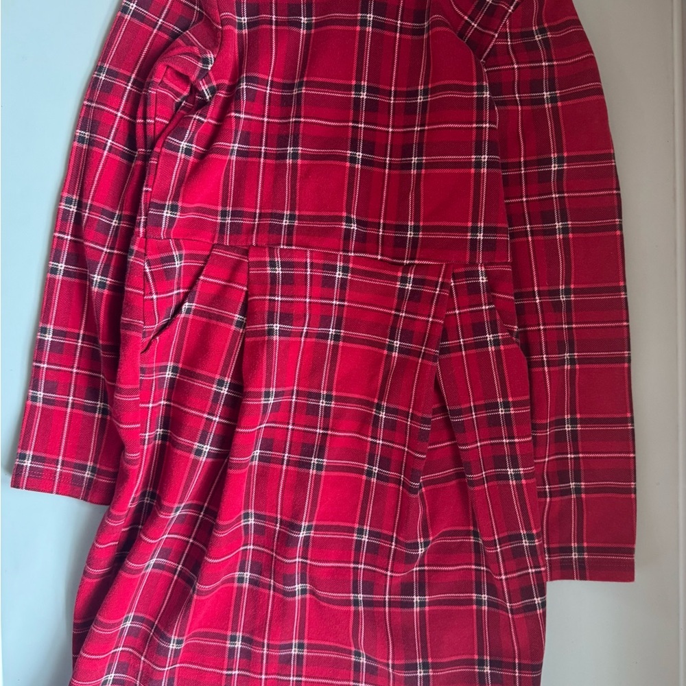 Red Plaid Kids Dress with Pockets and Zipper‎